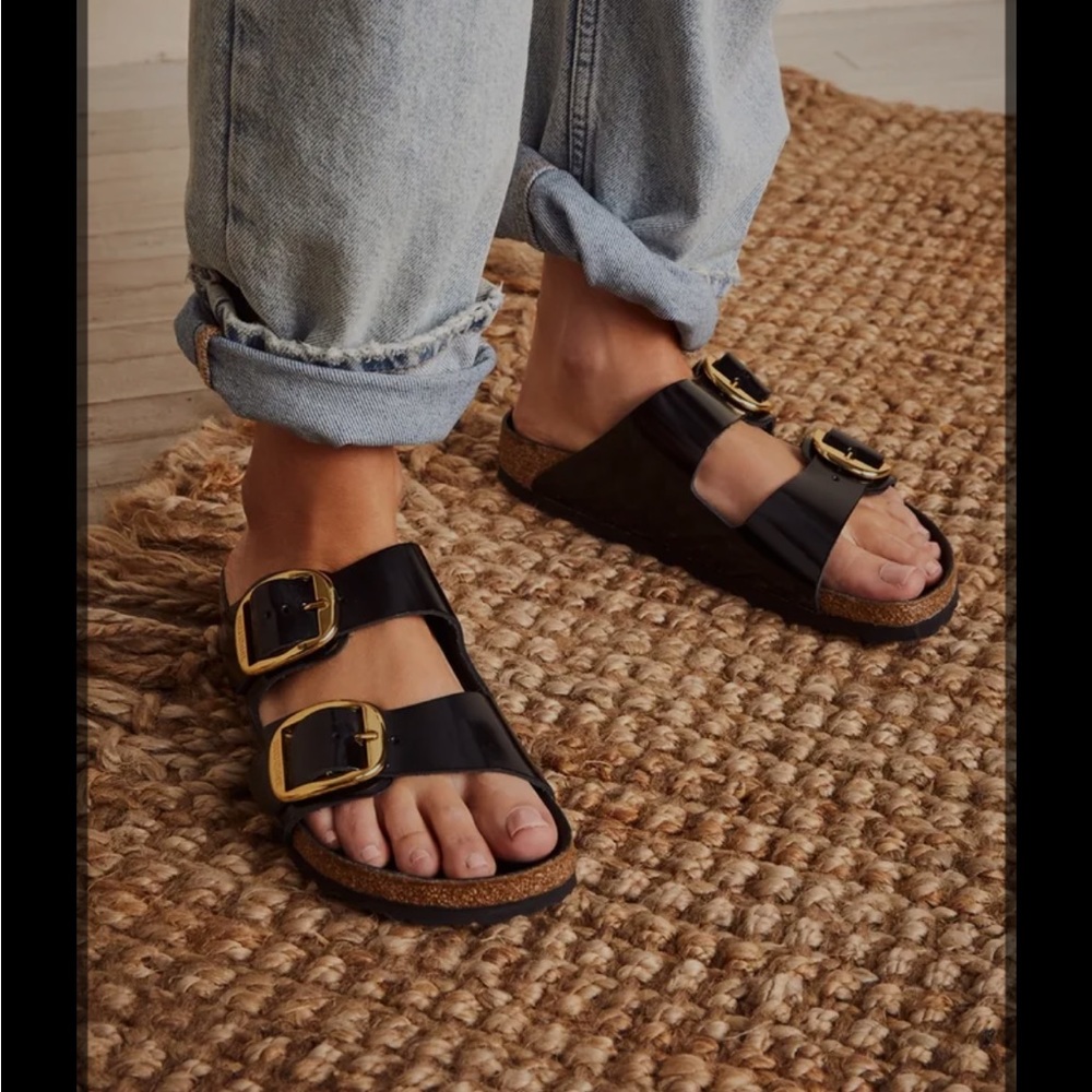 Birkenstock Big Buckle Leather Sandals.